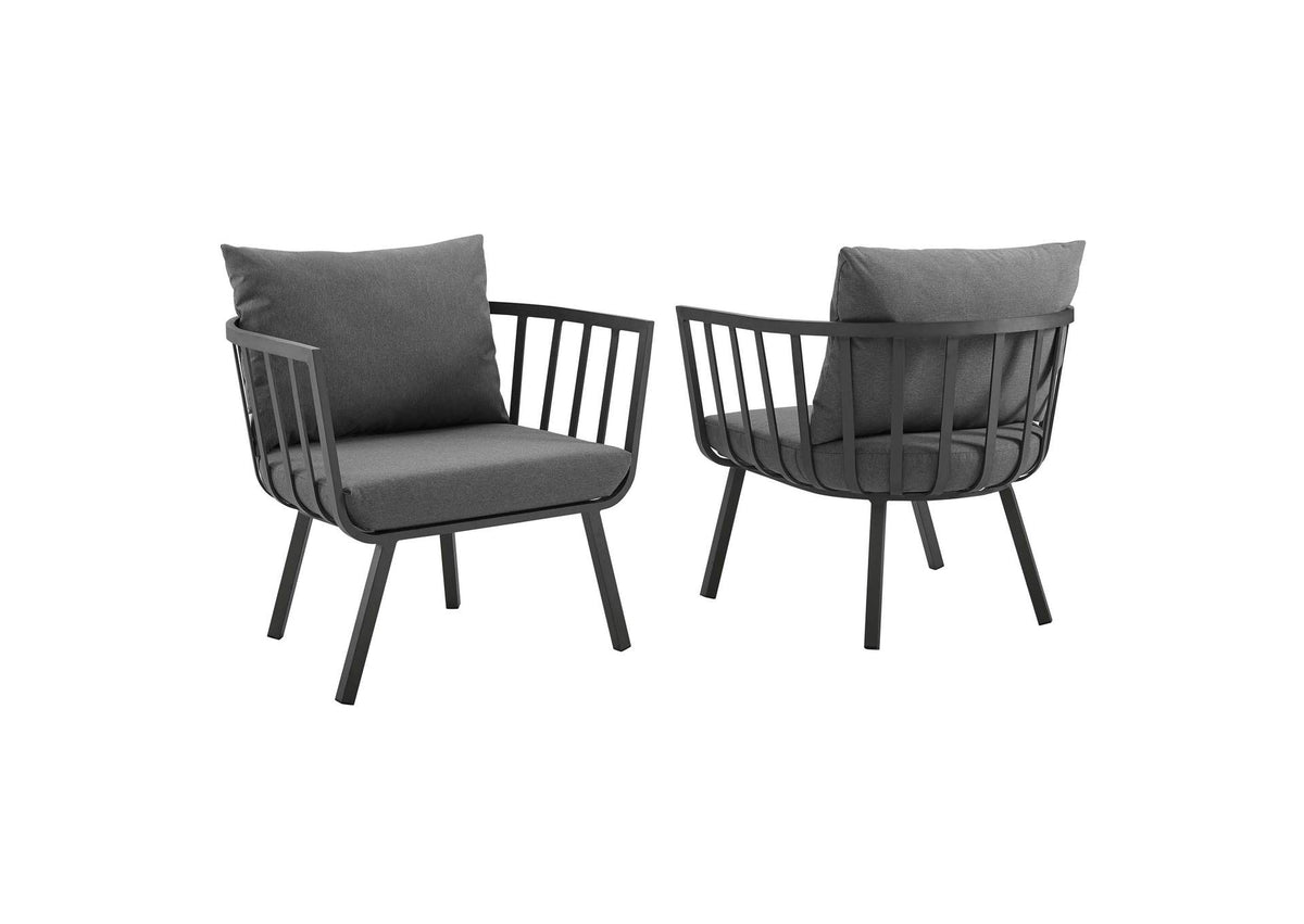 EEI-3960-SLA-CHA Riverside Outdoor Patio Aluminum Armchair Set Of 2 By Modway