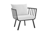 EEI-3960-SLA-WHI Riverside Outdoor Patio Aluminum Armchair Set Of 2 By Modway