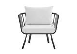 EEI-3960-SLA-WHI Riverside Outdoor Patio Aluminum Armchair Set Of 2 By Modway