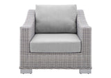 EEI-3972-LGR-GRY Conway Sunbrella® Outdoor Patio Wicker Rattan Armchair By Modway