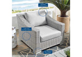 EEI-3972-LGR-GRY Conway Sunbrella® Outdoor Patio Wicker Rattan Armchair By Modway