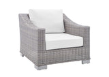 EEI-3972-LGR-WHI Conway Sunbrella® Outdoor Patio Wicker Rattan Armchair By Modway