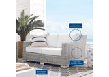EEI-3973-LGR-WHI Conway Sunbrella® Outdoor Patio Wicker Rattan Loveseat By Modway