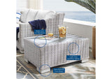 EEI-3981-LGR Conway 32" Outdoor Patio Wicker Rattan Coffee Table By Modway