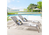 EEI-4005-GRY Savannah Outdoor Patio Mesh Chaise Lounge Set Of 2 By Modway