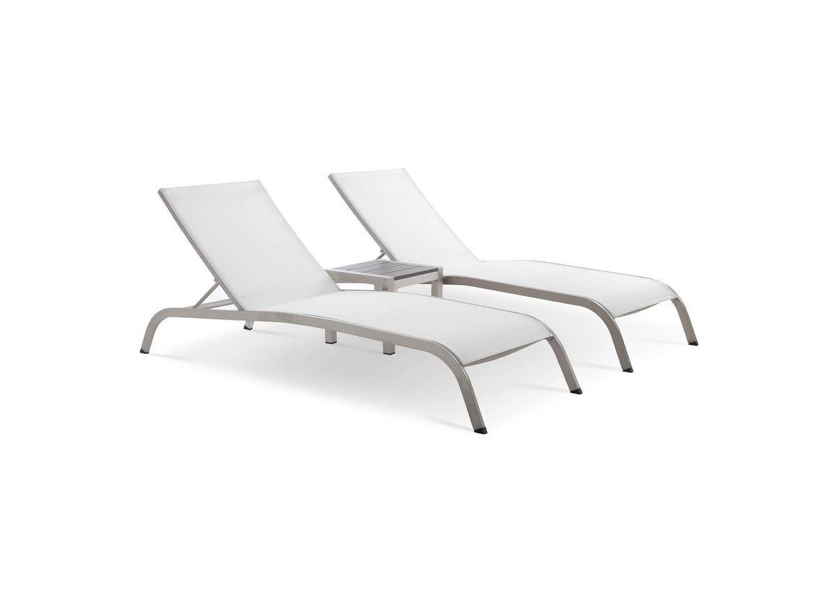 EEI-4006-WHI-SET Savannah 3 Piece Outdoor Patio Mesh Set By Modway