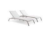 EEI-4006-WHI-SET Savannah 3 Piece Outdoor Patio Mesh Set By Modway