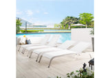 EEI-4007-WHI Savannah Outdoor Patio Mesh Chaise Lounge Set Of 4 By Modway