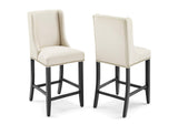EEI-4016-BEI Baron Upholstered Fabric Counter Stool Set Of 2 By Modway