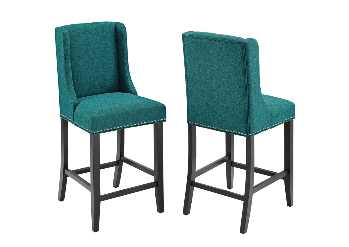 EEI-4016-TEA Baron Upholstered Fabric Counter Stool Set Of 2 By Modway
