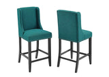 EEI-4016-TEA Baron Upholstered Fabric Counter Stool Set Of 2 By Modway