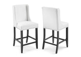 EEI-4017-WHI Baron Faux Leather Counter Stool Set Of 2 By Modway