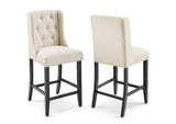 EEI-4020-BEI Baronet Upholstered Fabric Counter Bar Stool Set Of 2 By Modway