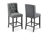 EEI-4020-GRY Baronet Upholstered Fabric Counter Bar Stool Set Of 2 By Modway