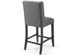 EEI-4020-GRY Baronet Upholstered Fabric Counter Bar Stool Set Of 2 By Modway