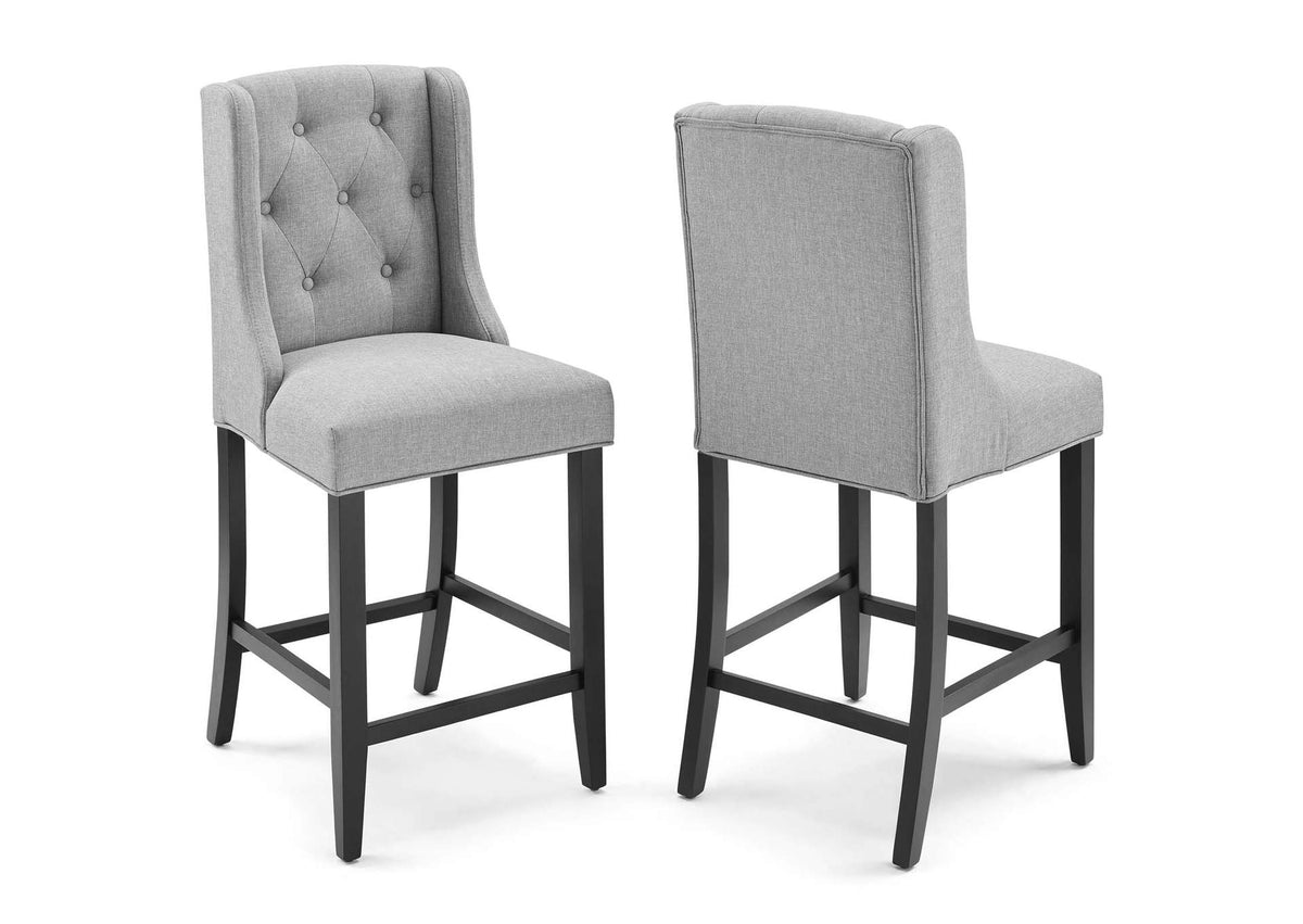 EEI-4020-LGR Baronet Upholstered Fabric Counter Bar Stool Set Of 2 By Modway