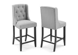 EEI-4020-LGR Baronet Upholstered Fabric Counter Bar Stool Set Of 2 By Modway