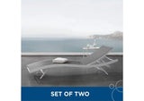 EEI-4038-WHI-GRY Glimpse Outdoor Patio Mesh Chaise Lounge Set Of 2 By Modway