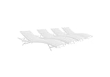 EEI-4039-WHI-WHI Glimpse Outdoor Patio Mesh Chaise Lounge Set Of 4 By Modway