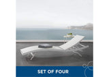 EEI-4039-WHI-WHI Glimpse Outdoor Patio Mesh Chaise Lounge Set Of 4 By Modway
