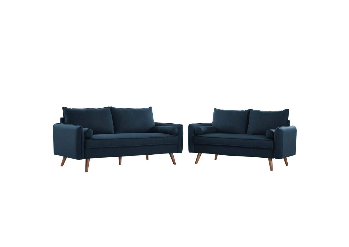 EEI-4047-AZU-SET Revive Upholstered Fabric Sofa And Loveseat Set By Modway