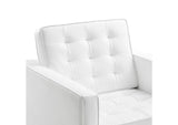 EEI-4101-SLV-WHI Loft Tufted Vegan Leather Armchairs Set Of 2 By Modway