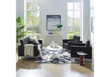 EEI-4103-SLV-BLK-SET Loft 3 Piece Tufted Upholstered Faux Leather Set By Modway