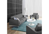 EEI-4104-SLV-GRY-SET Loft Tufted Upholstered Faux Leather Sofa And Armchair Set By Modway