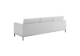 EEI-4104-SLV-WHI-SET Loft Tufted Upholstered Faux Leather Sofa And Armchair Set By Modway