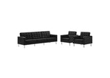 EEI-4105-SLV-BLK-SET Loft 3-Piece Tufted Vegan Leather Furniture Set By Modway