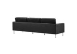 EEI-4105-SLV-BLK-SET Loft 3-Piece Tufted Vegan Leather Furniture Set By Modway