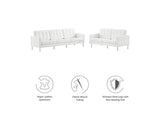 EEI-4106-SLV-WHI-SET Loft 2-Piece Tufted Vegan Leather Furniture Set By Modway