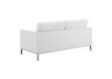 EEI-4107-SLV-WHI-SET Loft 3 Piece Tufted Upholstered Faux Leather Set By Modway