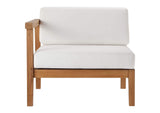 EEI-4128-NAT-WHI Bayport Outdoor Patio Teak Wood Left-Arm Chair By Modway