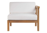 EEI-4129-NAT-WHI Bayport Outdoor Patio Teak Wood Right-Arm Chair By Modway