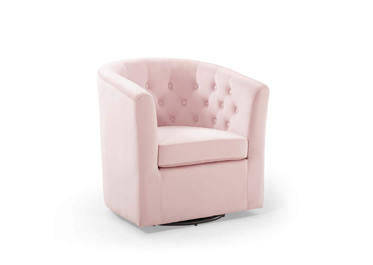 EEI-4138-PNK Prospect Tufted Performance Velvet Swivel Armchair By Modway