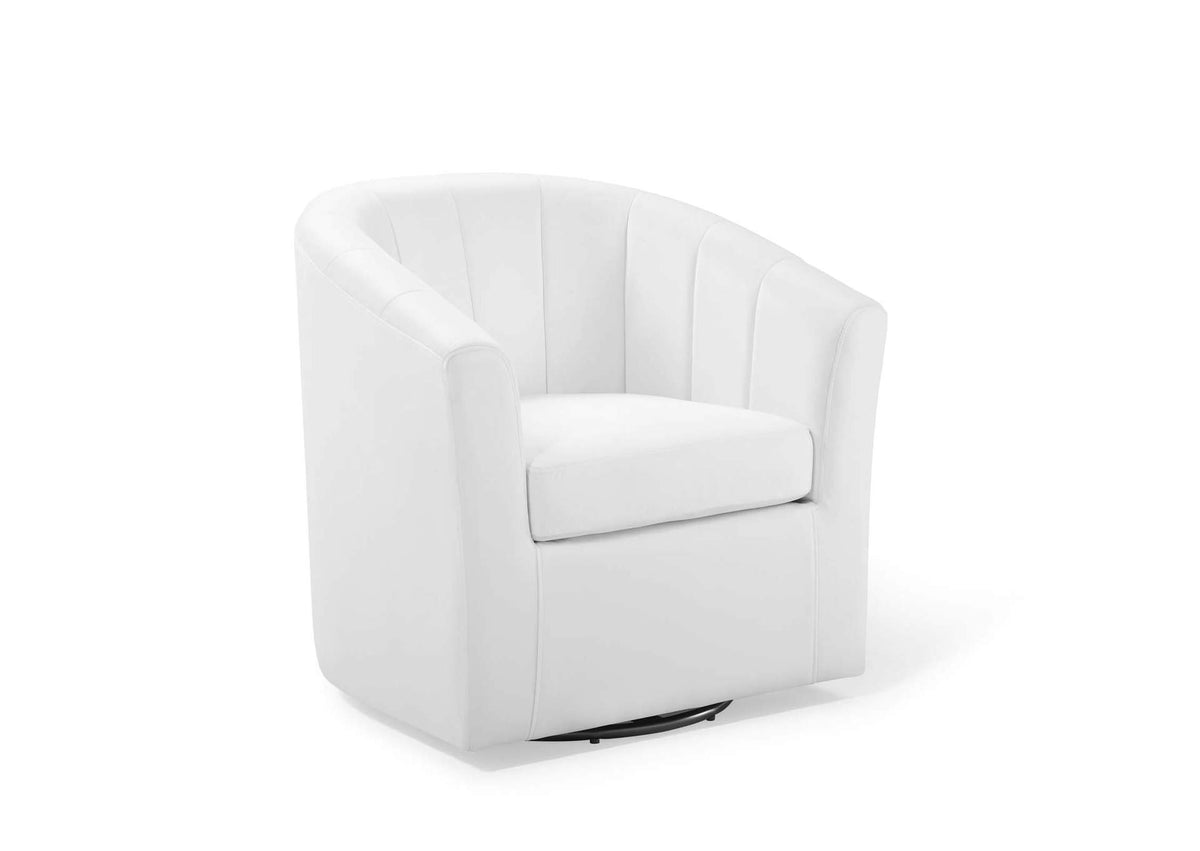 EEI-4139-WHI Prospect Performance Velvet Swivel Armchair By Modway
