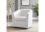 EEI-4139-WHI Prospect Performance Velvet Swivel Armchair By Modway