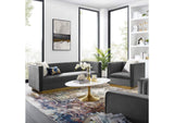EEI-4143-GRY-SET Sanguine Vertical Channel Tufted Upholstered Performance Velvet Sofa And Armchair Set By Modway