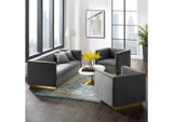 EEI-4144-GRY-SET Sanguine 3 Piece Vertical Channel Tufted Upholstered Performance Velvet Set By Modway
