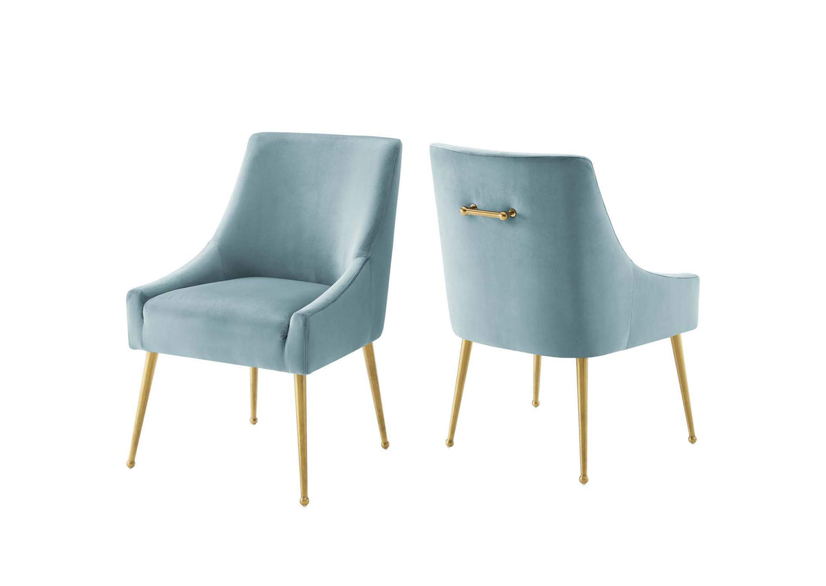 EEI-4148-LBU Discern Upholstered Performance Velvet Dining Chair Set Of 2 By Modway