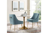 EEI-4149-LBU Discern Pleated Back Upholstered Performance Velvet Dining Chair Set Of 2 By Modway