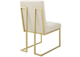 EEI-4151-GLD-BEI Privy Gold Stainless Steel Upholstered Fabric Dining Accent Chair Set Of 2 By Modway