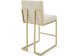 EEI-4154-GLD-BEI Privy Gold Stainless Steel Upholstered Fabric Counter Stool Set Of 2 By Modway