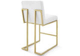 EEI-4154-GLD-WHI Privy Gold Stainless Steel Upholstered Fabric Counter Stool Set Of 2 By Modway