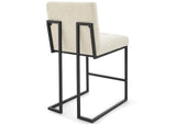 EEI-4156-BLK-BEI Privy Black Stainless Steel Upholstered Fabric Counter Stool Set Of 2 By Modway