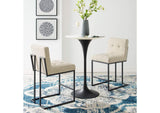 EEI-4156-BLK-BEI Privy Black Stainless Steel Upholstered Fabric Counter Stool Set Of 2 By Modway