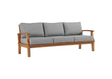 EEI-4176-NAT-GRY Marina Outdoor Patio Teak Sofa By Modway