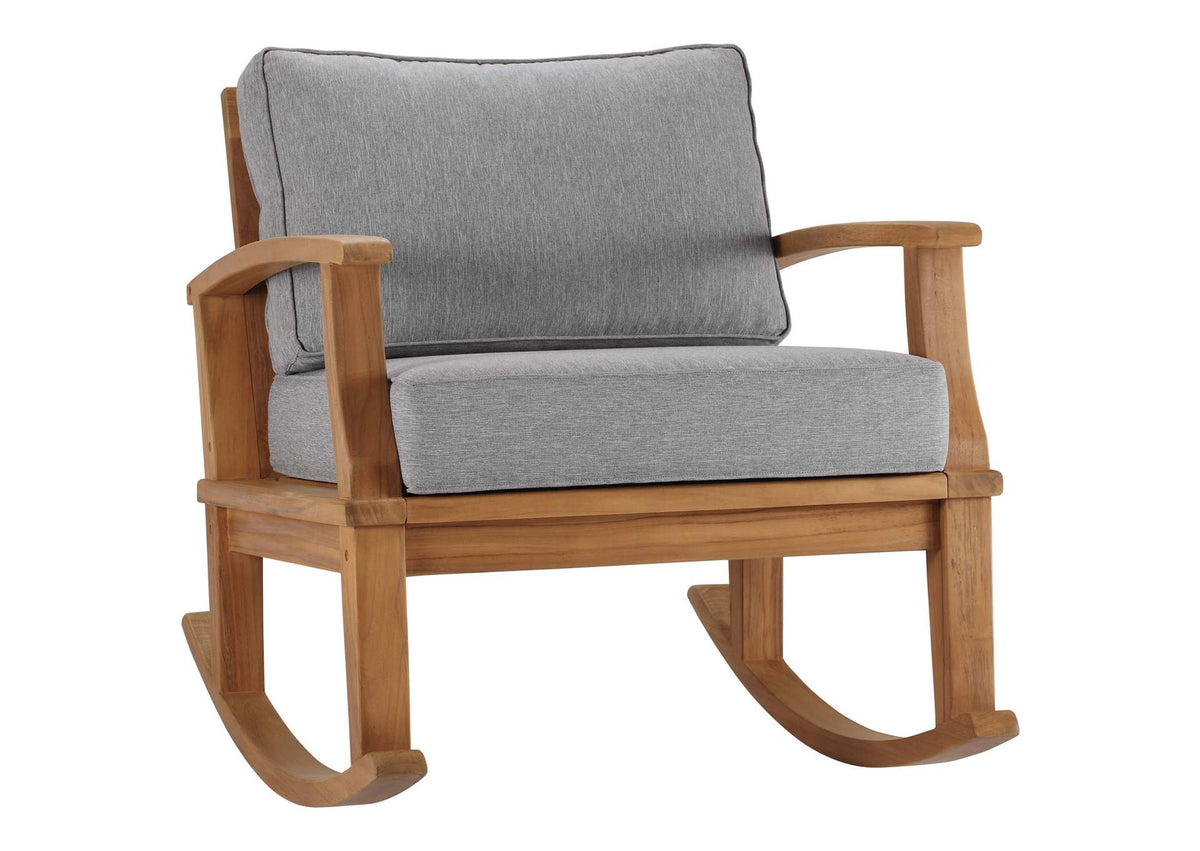 EEI-4177-NAT-GRY Marina Outdoor Patio Teak Rocking Chair By Modway