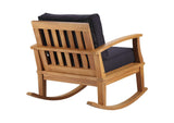 EEI-4177-NAT-NAV Marina Outdoor Patio Teak Rocking Chair By Modway